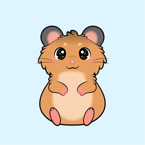 Super Cute Brown Teddy Bear Hamster Sticker Adorable Rodent Etsy