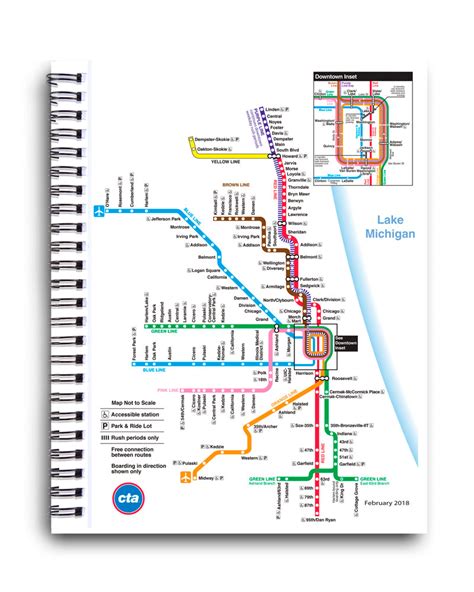 Chicago Transit Authority Rail Map Spiral Journal