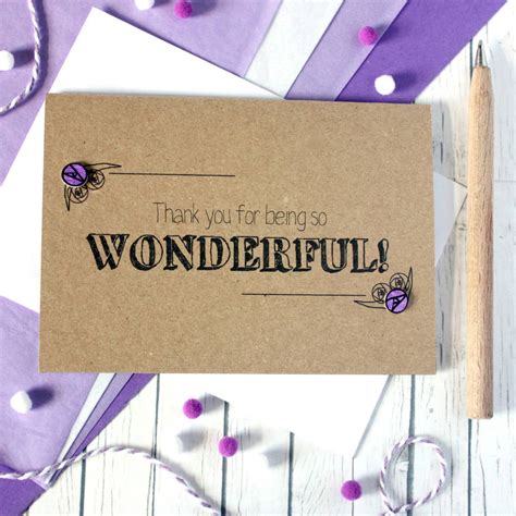 Personalised Thank You For Being So Wonderful Card By Little Silverleaf