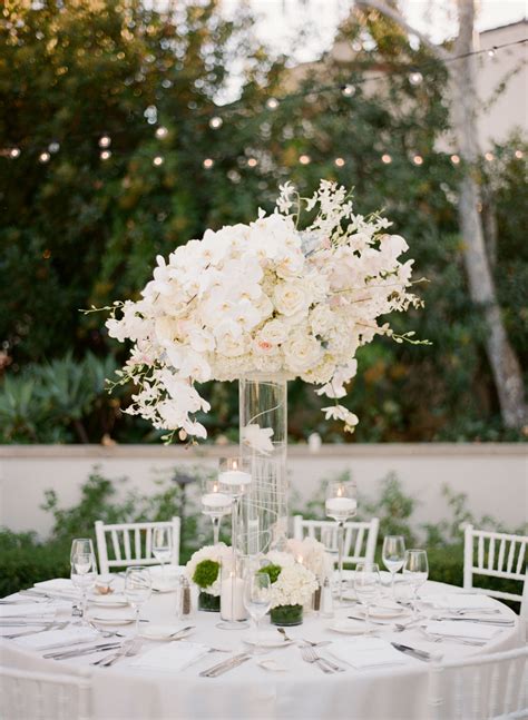 Elegant Blush And Ivory Outdoor Wedding Tall Wedding Centerpieces
