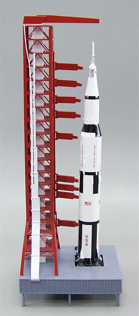 Nasa Apollo Saturn V Rocket On Tower Launch Pad 1200 Scale