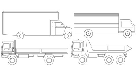 Transportation Truck Elevation Cad Blocks Drawing Cadbull
