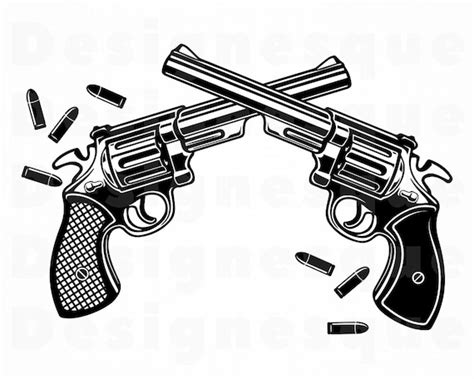 Pistol Svg Clipart Png Eps Revolver Files For Cricut Dxf Weapon Svg