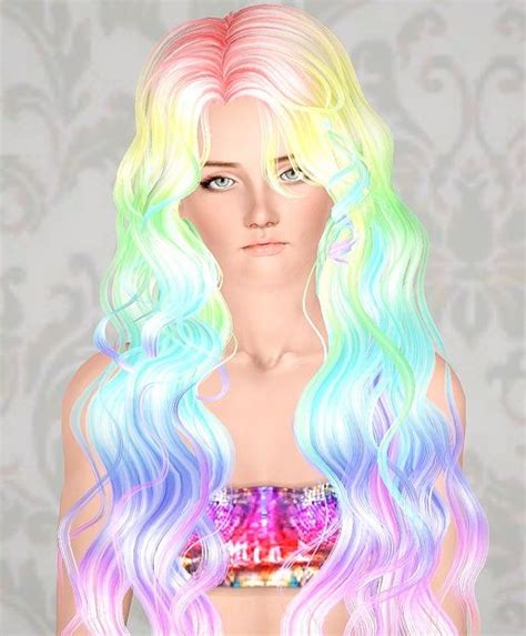Three Rainbow Hairstyles Retextured By Brad Sims 3 Hairs Rainbow