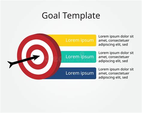 Goal Template For Infographic For Presentation Stock Vector