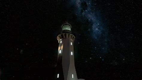 Lighthouse Building Dark Night Starry Sky 4k Hd Wallpaper