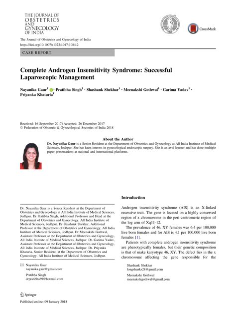 Pdf Complete Androgen Insensitivity Syndrome Successful Laparoscopic Management
