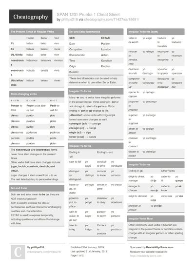 37 Verbs Cheat Sheets - Cheatography.com: Cheat Sheets For Every Occasion