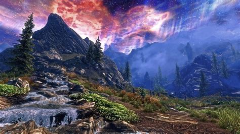 Download A Magnificent View Of Sovngarde In All Its Glory Wallpaper