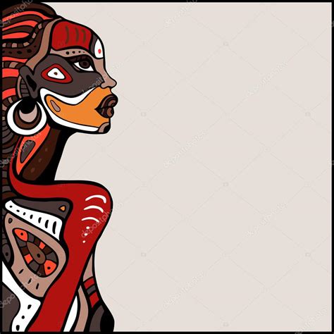 profile of beautiful african woman — stock vector © katyaulitina 78162590