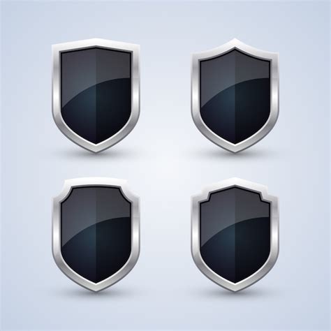 Premium Vector Set Of Black Shields