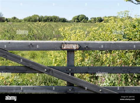 Old Wooden Farm Gate With Private Sign Stock Photo Alamy