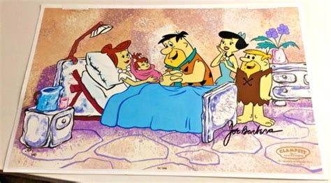 Rare Hanna Barbera Flintstones Signed Cel The Blessed Event Number1