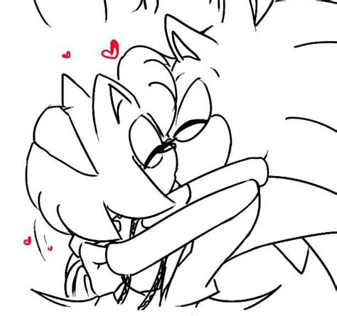 Sonic Kissing Amy Coloring Pages Sketch Coloring Page