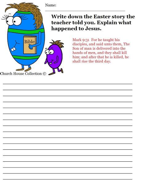 Easter Egg With Bible Activity Worksheet For Sunday School