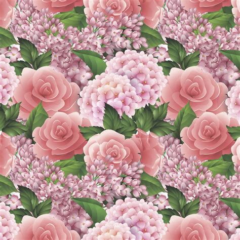 Lilacs And Roses Pattern