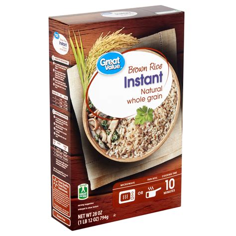 Great Value Natural Whole Grain Instant Brown Rice 28 Oz