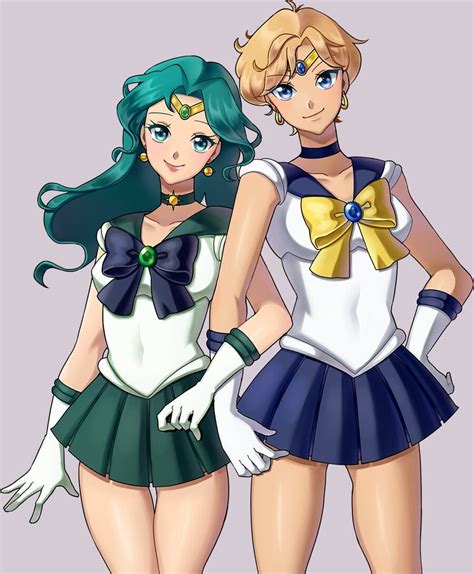 Sailor Neptune Andsailor Uranus By 혜피 Hyeppy Sailor Moon Fondo De Pantalla De Sailor Moon