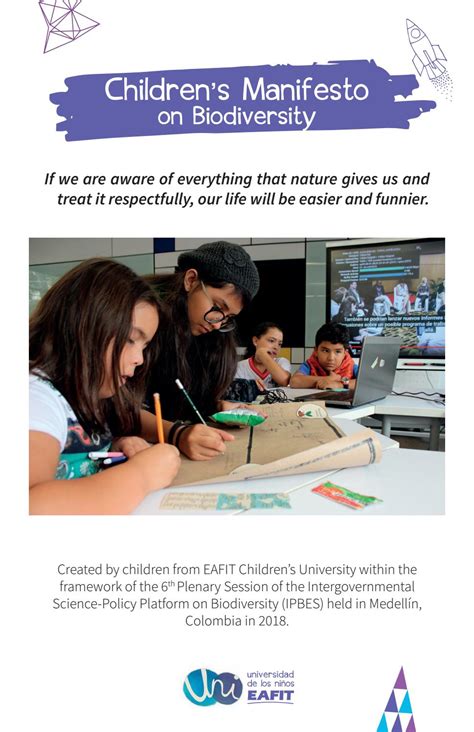 Childrens Manifesto On Biodiversity By Universidad De Los Niños Eafit