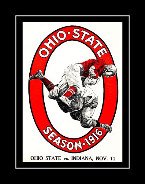 Rare Vintage 1910s Ohio State Football Memorabilia Poster Unique 1916