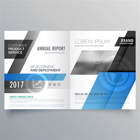 Blue Business Bifold Brochure Design Template Download Free Vector
