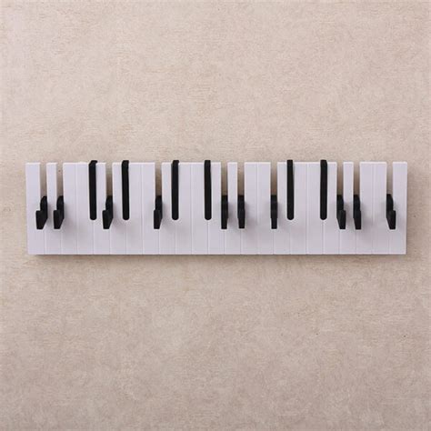 Firm Black And White Color Piano Design Hanger Shelves Wall Decorative