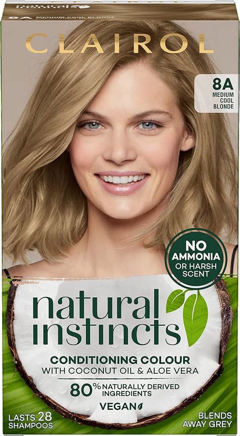 Clairol Natural Instincts Semi Permanent No Ammonia Hair Dye 8A Medium