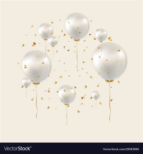 Birthday Poster With White Balloons Royalty Free Vector