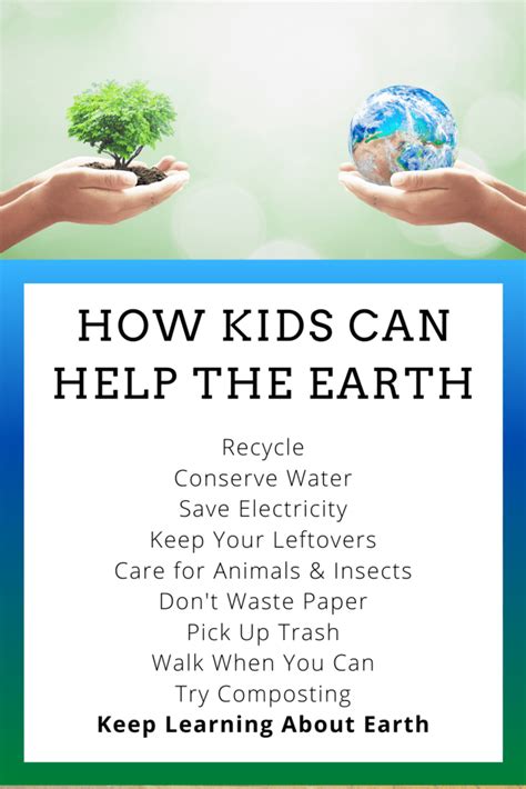 How Can Kids Help The Earth 10 Simple Ideas A Free Printable