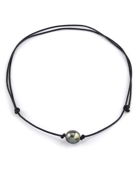 Tahitian Baroque Pearl Leather Adjustable Necklace Various Sizes