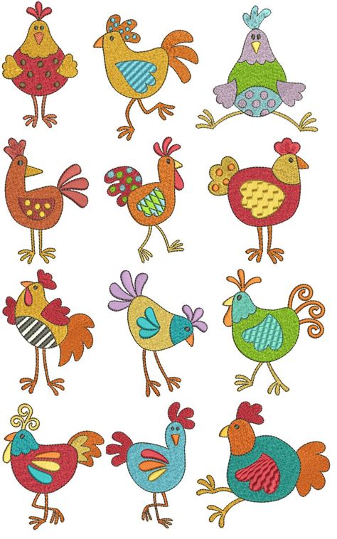 Funky Chickens Filled Chicken Art Animal Quilts Chicken Painting