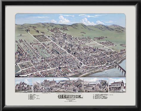 Berwick Pa 1884 Vintage City Maps Restored City Maps