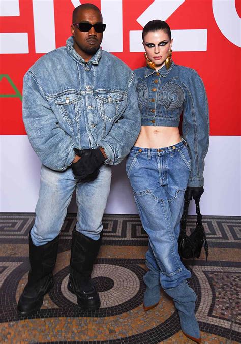 Kanye West Makes Red Carpet Debut With Julia Fox In Matching Denim
