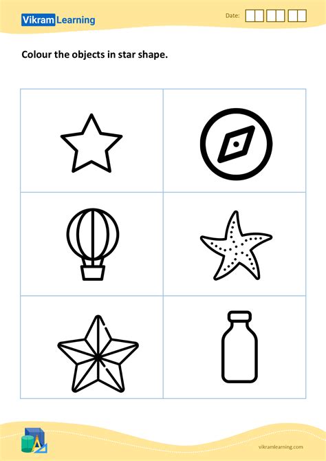 Download Colour The Objects In Star Shape Worksheets