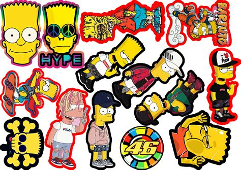 Bart Simpson Bartman Doodle Art Sticker Ph