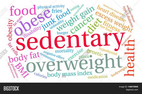 Sedentary Word Cloud Vector And Photo Free Trial Bigstock