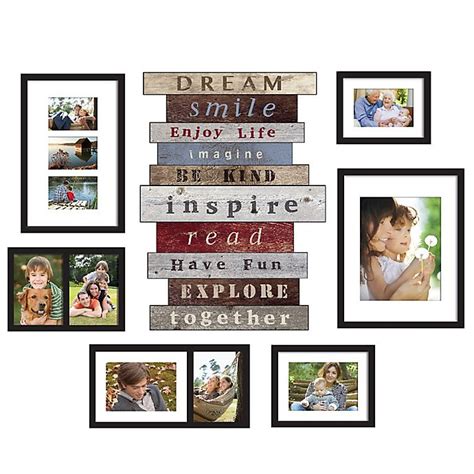 Wallverbs 7 Piece Stacked Sentiment Box Frame Set In Black Bed Bath