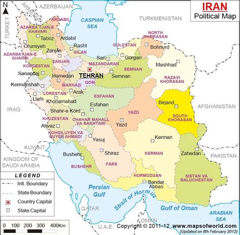 Political Map Of Iran