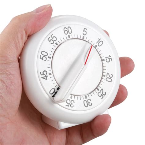 60 Minute Digital Kitchen Mechanical Wind Up Timer White Alarm Clock