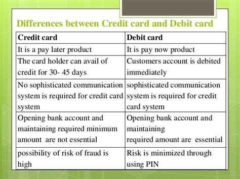 Maybe you would like to learn more about one of these? Difference between credit card and debit card - Best Cards for You