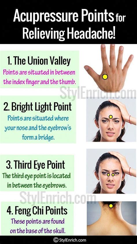 Acupressure Points To Relieve A Headache In 2021 Acupressure Points For Headache Pressure