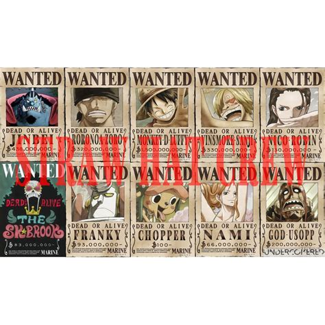 Straw Hat Crew Wanted Poster Latest Bounty One Piece Shopee Philippines
