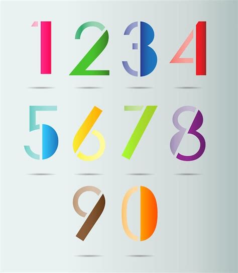 Premium Vector Modern Colorful Numbers Set