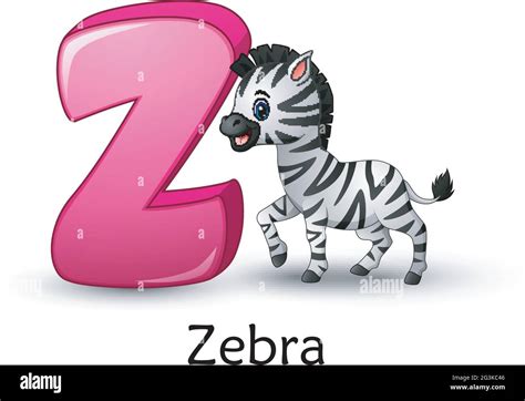 Letter Z Is For Zebra Cartoon Alphabet Stock Vector Image And Art Alamy