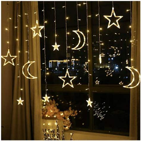 Ramadan Lights 138 String Light Moon Star Ramadan Islamic Led Curtain