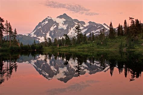 Picture Lake With Mount Shuksan In The North Cascades