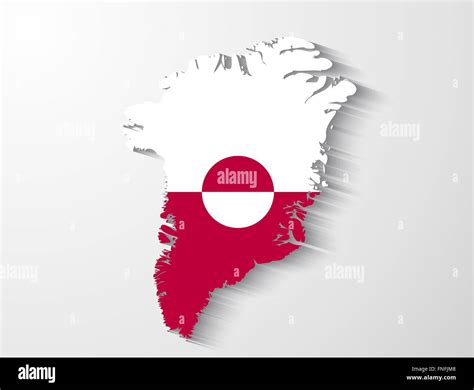 Groenlandia Mapa Del Pa S Con La Bandera Y El Efecto De La Sombra