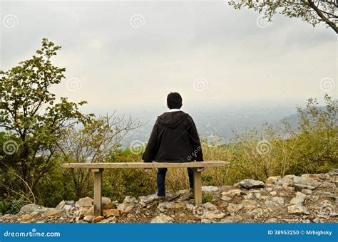 Resting On A Bench Stock Photo Image Of Hills Plants 38953250