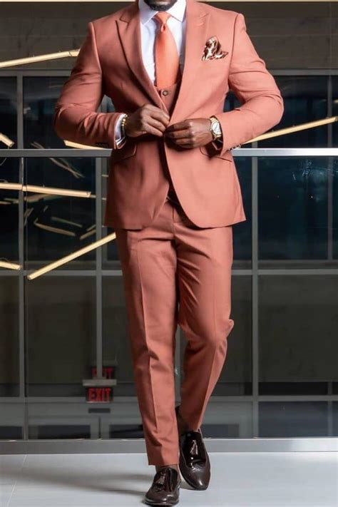Burnt Orange Suit Gentlemen Style Giorgenti Custom Suits Brooklyn In Orange Suit