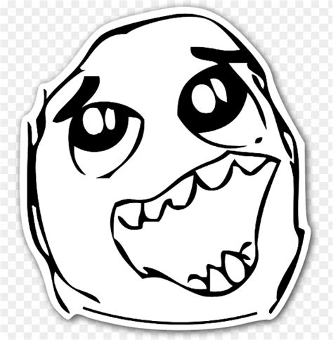Free Download Hd Png Rage Face Happy Daaah Sticker Meme Faces Cut Out